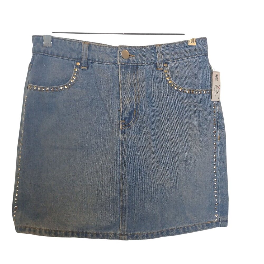 Franki By Francescas Youth 14 Denim Studded Skirt Blue New With Tags #I-9